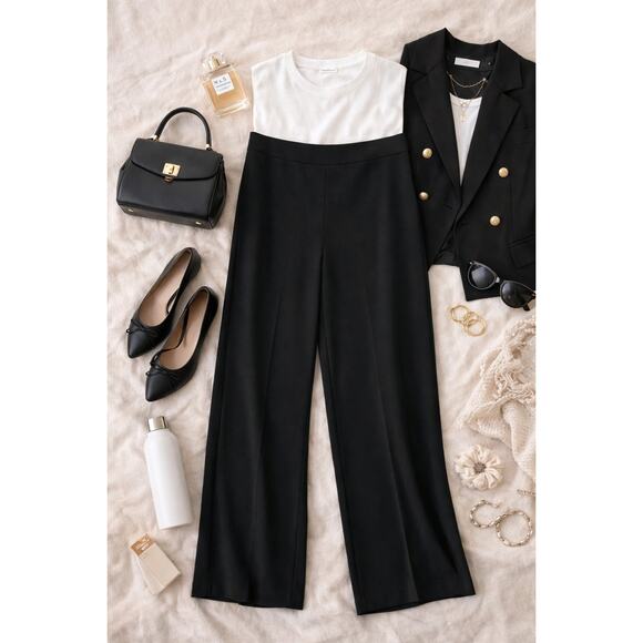 Talbots Pants - Talbots Women's Classic Black Straight Leg Side Zip Dress Trouser Pants Size 10